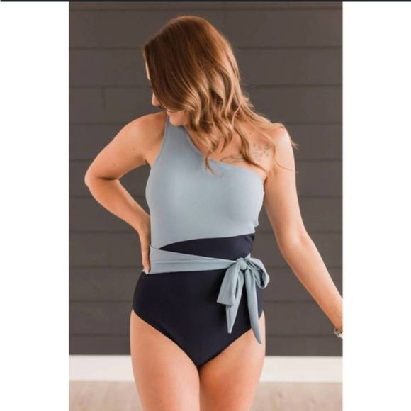 NWOT Mack and Mal Ribbed Contour Colorblock One Piece Small - Picture 1 of 4